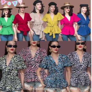 Mirror Sister AM LeOparD pleaT ToP เสื้ออัดพลีท เสื้อลายเสือ เซ็กซี่เบาๆ เสื้อเผ็ขๆ อกไขว้