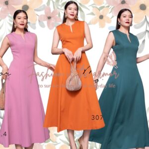 Paris vcut Maxi Dress เดรสแขนกุดทรงย้วย คอผ่าลึกดูเก๋ๆ เดรสตีเกร็ด ใส่ขึ้นมาดูสวยมีทรวดทรง กระโปรงบานย้วยทรงเอ ดูดี