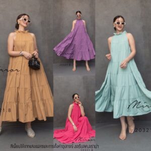 (นางแบบใส่ชุด) 7th ParadiSe SleevEleSs DreSs เดรสแขนกุด เดรสขนมชั้น เดรสเว้าไหล่ ต่อผ้า7 ชั้น บานสวยงดงาม สวยพริ้วๆ