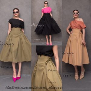 VintagE inNeR skiRt กระโปรงเอวสูง กระโปรงวินเทจ เวสคอเซต แพทเทิร์นสุดเก๋แต่งโค้งเว้า