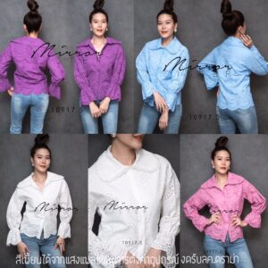 Sweetest ThiNg Blouse เสื้อตัวหวาน เสื้อลูกไม้ฉลุ ปกมนสไตล์โลลิต้า ปลายแขนจั้มน่ารัก ดีเทลเก๋ชายแขนเสื้อ ชายเสื้อหยัก