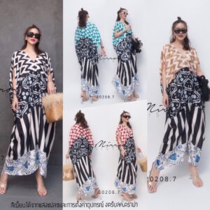 GyPsY MadaME MaxidreSS เดรสทรงโคร่ง คอวี เดรสทรงค้างคาว ผ้าลวดลายสวยตัดต่อลายผ้า4ลาย สุดเก๋ชิคๆ ใส่ได้ทุกไซส์
