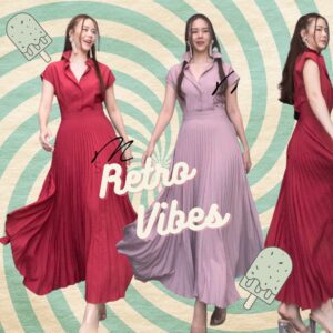 Everyday Look Pleat Maxi Dress บานๆตัวนี้เลย เดรสพลีท เดรสเชิ๊ตตัวยาว เดรสยาวกระโปรงทรงเอผ้าพลีท ทรงบานสวยมาก