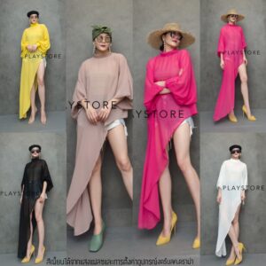 v1 CH Slope Asym Long Fashionista Top ต๊าซมว้าก!! เสื้อชายเฉียง เสื้อทรงชิค คอตั้ง แขนพอง แฟชั่นนิสต้าห้ามพลาด