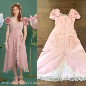 (ภาพถ่ายพื้นคือสินค้าขายจริง) VAL SweeT RosE in FairY LoveR DreSS เดรสแขนตุ๊กตา เดรสแขนกุหลาบ เดรสสวยหวาน