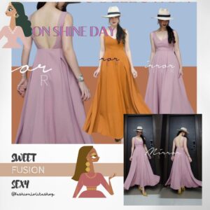 GranD Sexy & Sweet Fusion DesigN Maxi Dress เดรสหรูหรา สวยเลอค่า ด้านหลังเว้า เดรสโชว์แผ่นหลัง สวยแกรนด์ เดรสแขนกุดคอวี