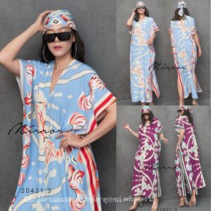 V2 GP ARABIA LoosE Maxi DreSS เดรสทรงหลวม เดรสคอวี เดรสลายกราฟิก สีสันเก๋ๆ เดรสลายarabia เดรสลายอาระเบีย เก๋ๆชิคๆ