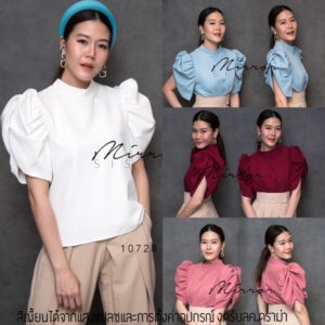 Princess Sleeve Top เสื้อทรงสวย แขนพองขยุ้ม ดีเทลสุดเก๋ น่าสะสมทุกสี แมทช์ง่าย เสื้อคอกลมมีซิบซ่อนด้านหลัง ใส่ได้ตลอด