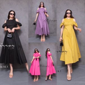 (MegaSALE) (นางแบบ ใส่ ชุด ขาย) V2 Aeya Yaya Doll off shoulder DreSS เดรสเว้าไหล่ เดรสแขนตุ๊กตา เข้ารูปช่วงเอว