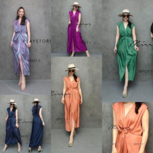 (NEWspecialPrice) V3 FlasH IN YoU Drap DresS เจิดจรัส เดรสผ้าซิลค์เล่นแสง คอวี แต่งdrapม้วนตรงเอว แพทเทิร์นเก๋แต่งง่าย