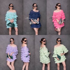 (NEWspecialPrice) v1 Cha-Cha LayeR ColoRFuL ToP ฟรีไซส์สาวอวบใส่ได้ เสื้อขนมชั้น ระบายเป็นชั้นๆ งานเลเยอร์เริ่ด