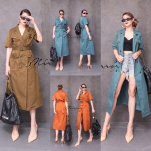 (MegaSALE) (นางแบบ ใส่ ชุด ขาย) v1 iN LondoN BLaZER DReSS เดรสสูท เดรสทรงเบลเซอร์ เท่ๆ กระดุมคู่ คอปกสูทเทเลอร์ ดูดี