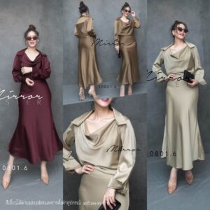 LX ShinE oN FlooR SatiN FishTail DresS เดรสซาติน ใส่เป็นเปิดไหล่ข้างนึงก้อเก๋ เดรสคอถ่วง เดรสทรงหางปลา เดรสซิลค์ซาติน