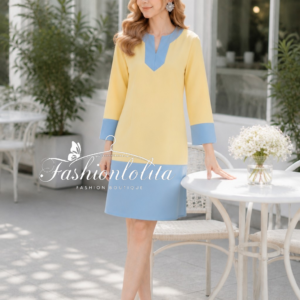 2Tones Minimal Dress เดรสทูโทนดีไซน์เรียบหรู ใส่แล้วดูแพงทันที ตัดต่อสีแบบทูโทน เพิ่มความเก๋ ดูดีแบบมินิมอล