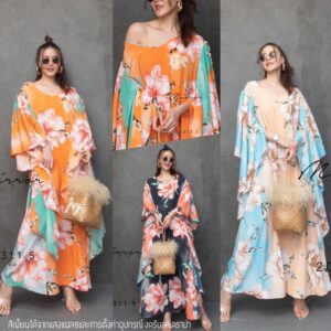 FW MadaM SplendiD SweeT MaxidreSS เดรสไปทะเล เดรสยาว ดอกบานฉ่ำ เดรสลายดอก คอกว้างแขนระบาย แม็กซี่เดรส ใส่สวยมาดามมากๆ
