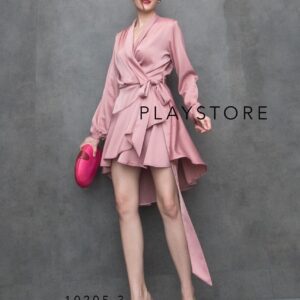 Lastchance (นางแบบ ใส่ ชุด ขาย) LuxurY in Love Satin Mini Dress เดรสซาติน สวยเก๋ลัคชูเบาๆ เดรสสั้นผูกไขว้