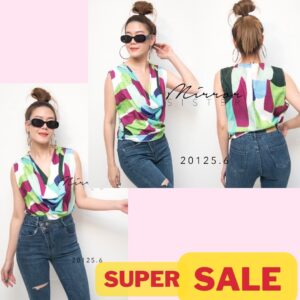 GP V2 UhU ColorfuL MomentuM ToP เสื้อลายกราฟิก สวยกรุป!! เสื้อแขนกุดคอถ่วง สีสันสดใส เหมาะกับซัมเมอร์ๆ ใส่สบายปังๆ