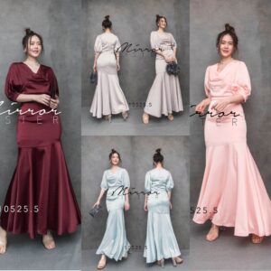FINAL V3 Gala FishtaiL SatiN DreSS เดรสซาติน เดรสหางปลา ใส่แล้วดูหุ่นดี๊ดี เข้ารูปช่วงเอวและสะโพก กระโปรงชายย้วย