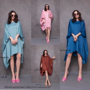 CH SilKy SilK ButterfLY Asym mini DreSs เดรสสั้น เดรสทรงค้างคาว เก๋ๆ เดรสผ้าซิลค์ ทรงดี สวยผ้ามีน้ำหนัก เดรสทรงปล่อย