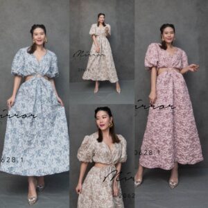 (NEWspecialPrice) V2 PRiNCeSS StaR iN EvenT Off-Waist DresS หวานแซ่บ สวยสับ เดรสเว้าเอว ช่วงบนคอวีแขนพอง