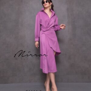 (PROMOTION) V2 ON Good DaY Drap Asym ShirT DreSS เดรสเชิ้ตตัวสั้น ใส่เป็นเสื้อคลุมทรงโคร่งได้ หรือจะติดกระดุม drap