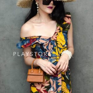 (Last chance) ป้ายmirrorsister V2 LeaF VintaGe SexY DreSs .เริ่ดเลอ.. เดรสลายใบไม้ เดรสเปิดไหล่ เดรสไหล่เฉียง