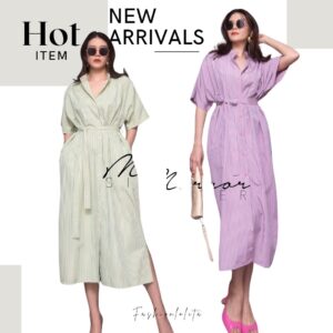 (PROMOTION) V2 GP X ChiC Basic CandY STRipe DReSS เดรสลายริ้ว เดรสคอปีน กระดุมผ่าหน้า เดรสแขนสั้น ทรงหลวม