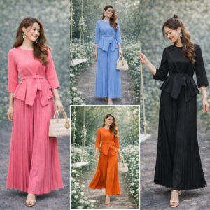 Complete look Pleat Set ชุดเซ็ตผู้หญิง ลุคคุณนาย กางเกงขาบาน พลีท ชุดทำงาน ใส่คาเฟ่ ดูแพง เสื้อกางเกงผู้หญิง