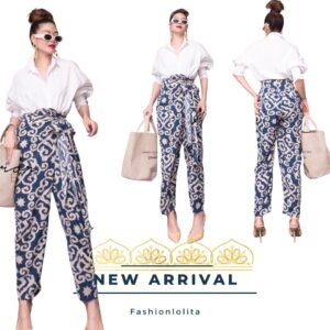 (นางแบบ ใส่ ชุด ขาย) Vintage Halo ViNcenT Pants กางเกงทรงผูกป้าย ผูกข้าง มีซิปข้าง กางเกงลายวินเทจ ทรงเก๋