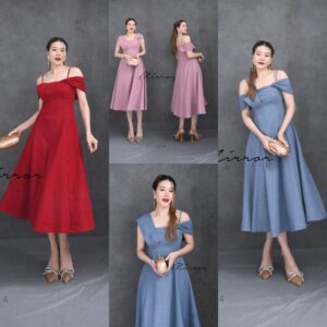 (นางแบบ ใส่ ชุด ขาย) Suede Party all in one DReSS เดรสเปิดไหล่ ใส่ได้หลายแบบ ดีไซน์เริ่ด ใส่เป็น เดรสสายเดี่ยวเปิดไหล่