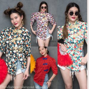 PolKa DoT ChiNese GiRL Qipao TOP เสื้ออาหมวย เสื้อสาวหมวย สวยน่ารัก สวยเหนี่ยวทรัพย์ เสื้อกระดุมจีน ทรงแซ่บ เสื้อคอจีน