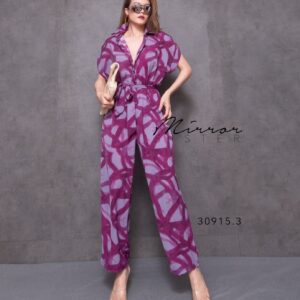 FINAL ราคาส่งท้าย Violet Art Graphic AVA Jumpsuit จั้มสูทลายอาร์ตสุดเก๋ สายสตรีทชิคต้องมี ใส่ตัวเดียวจบ