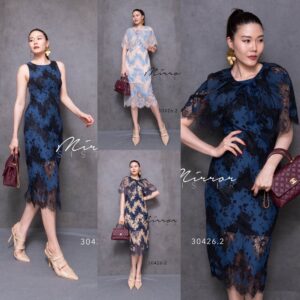 (NEWspecialPrice) (นางแบบ ใส่ ชุด ขาย) Set of Zigzag lace Poncho & DReSS เซ็ต2ชิ้น สุดเก๋ ผ้าลูกไม้คลุมไหล่เข้าชุดกับ