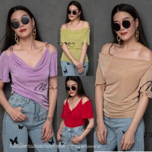 (PROMOTION) v2 SX EverY miNiSeC oF SexY TOP เสื้อเซ็กซี่ เสื้อผ้ายืดนิ่ม เสื้อปาดไหล่ ใส่เป็น เสื้อคอถ่วง ก้อได้