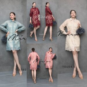 (นางแบบ ใส่ ชุด ขาย) Viva Lace Collar Shirt Dress – ลุคเรียบหรูสไตล์คุณหนู มีไว้ติดตู้ไม่มีพลาด! เดรสเชิ้ตผ้าลูกไม้
