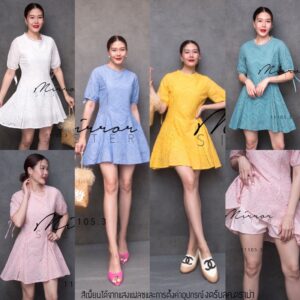 Pleasant Sweet Lace Minidress Pants Inner เดรสลูกไม้ ผ้าฉลุ กระโปรงบาน ซับในเป็นกางเกง สวยเซฟไม่โป๊ เดรสลูกไม้ ทรงน่ารัก