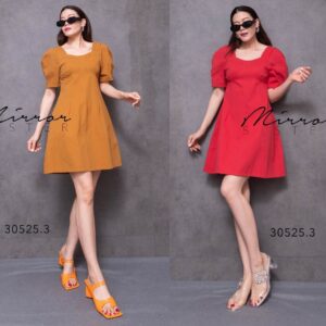(NEWspecialPrice) (นางแบบ ใส่ ชุด ขาย) V2 SexY Glam Darbi Mini Dress เดรสสั้นสุดเก๋ มินิเดรสน่ารัก ดีไซน์แขนพอง