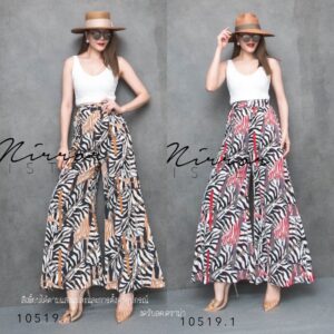 V2 Zebra wild N wide pants ปังๆ กางเกงขาบาน กางเกงพริ้วๆ ทรงสวย ลายสุดเก๋ กางเกงลายม้าลาย กางเกงลายโซ่ สุดชิค