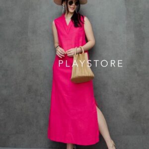 (PROMOTION) V3 V ClassiC SeA Beach Maxi DReSs เดรสยาว แม็กซี่เดรส เดรสคอวี แขนกุด เรียบคลาสสิก ใส่แล้วหุ่นดี