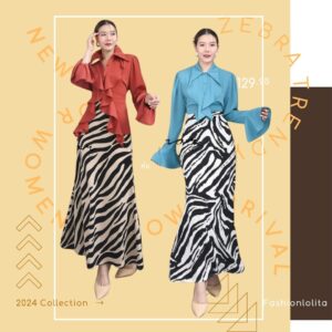 (นางแบบ ใส่ ชุด ขาย ) The Must Zebra RoSSi SKiRt กระโปรงยาวลายม้าลาย กระโปรงทรง หางปลา mermaid ใส่ขึ้นมาดูสวยสูง