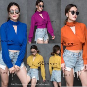 SX Beauty Choker SexY top เสื้อแซ่บๆ เสื้อน่ารักๆ เสื้อทรงเริ่ด เสื้อสีสด เสื้อแขนยาว เสื้อครอป