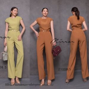 SM ProfessionaL SmarT LadY with Belt เซ็ตเสื้อกางเกง ชุดเซ็ทเสื้อกางเกงสวยสง่า เสื้อดีไซน์แขนล้ำเข้ากับกางเกงขากระบอก