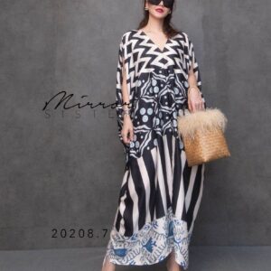 GP GyPsY MadaME MaxidreSS เดรสทรงโคร่ง เดรสยิปซี ดีเทลคอวี เดรสทรงค้างคาว ผ้าลวดลายสวยตัดต่อลายผ้า4ลาย สุดเก๋ชิคๆ