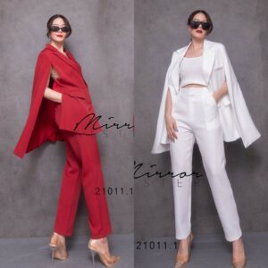 SM V2 StroNg SmarT WomeN in SeT ชุดเซ็ต เซ็ทสองชิ้น เบลเซอร์ สูท ปกเทเลอร์ แขนผ่า กระดุมคู่ กระเป๋าใช้ได้