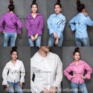 Sweetest ThiNg Blouse เสื้อตัวหวาน เสื้อลูกไม้ฉลุ ปกมนสไตล์โลลิต้า ปลายแขนจั้มน่ารัก ดีเทลเก๋