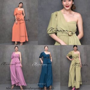 LX v1 IntenSE of LovE SeT ชุดเซ็ท สองชิ้น ดีไซน์เริ่ด เสื้อกางเกง เสื้อโชว์ไหล่ข้างเดียวสุดเก๋