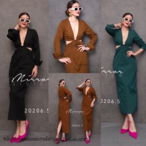 SX SexY ON LifE PeriOD DreSs สวยจึ้ง เดรสแซ่บ เดรสเซ็กซี่ เดรสคอวีลึก ใต้อกแต่งเะไหล่ตัวU สุดแซ่บเว้าเอวเผ็ชๆ