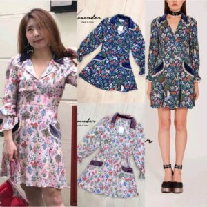 ( ) FW UnicorN FaiRy In GardeN Mini DreSS เดรสลายสวน เดรสลายดอกไม้ นางฟ้า ม้ายูนิคอร์น เดรสวินเทจ เดรสสั้นน่ารักๆ