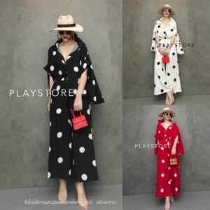 V1 CH GP CutE Minimal PolKa dot Set ชุดเซ็ท ลายจุด ชุดเซ็ต เก๋ๆ เสื้อกางเกง เซ็ต2ชิ้น งานสุดชิค เสื้อเชิ้ตแนวๆ