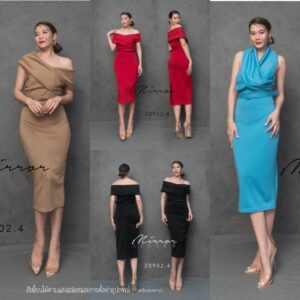 SX VSupeR HoT SexY ModeL in DreSS เดรสเข้ารูป พร้อมเข็มขัด เดรสหุ่นเพรียว สวยสยบ ใส่ได้หลายแบบใส่เป็น เดรสปาดไหล่